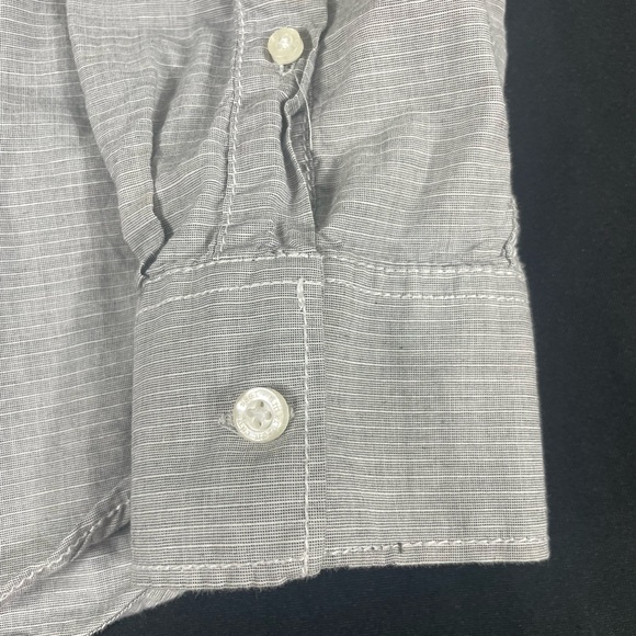 Américan Rag Cie Women Gray Striped Long Sleeve Button Up Shirt Size S - Picture 10 of 11